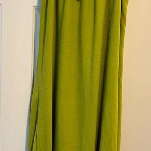 AZ Flowy MaxiHalter Dress Lime Green L/XL NWT Spring & Summer Ruffled Hem